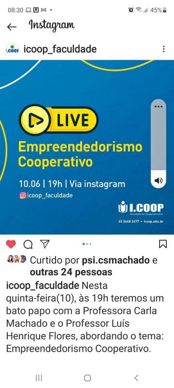 I.COOP realiza live sobre Empreendedorismo Cooperativo