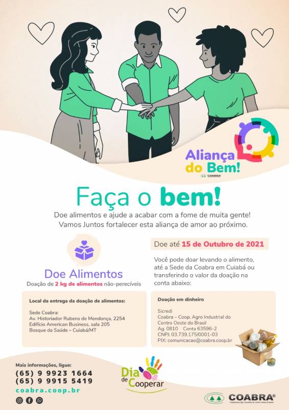 Coabra promove campanha ‘Aliança do Bem’ para arrecadar alimentos