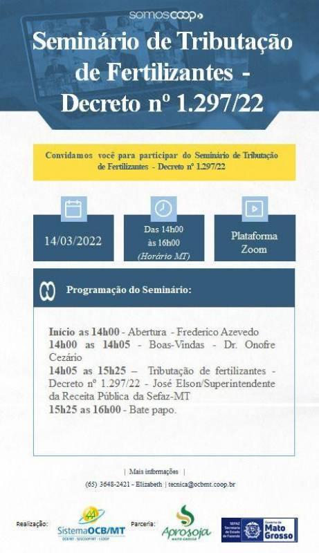 Seminário de Tributação de Fertilizantes Decreto nº 1.297/22