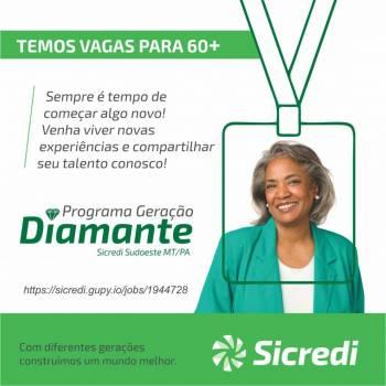 Sicredi abre vagas para pessoas com mais de 60 anos ou aposentados