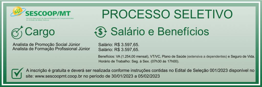 Processo Seletivo Sescoop/MT